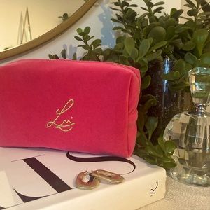 Lisa Eldridge Velvet Pompadour Vanity Travel Makeup Bag
